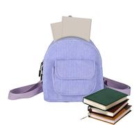 Ynnhik Borsa per libri in velluto a coste | zaino per la scuola per studenti | borsa per computer portatile alla moda leggera per adolescenti e ragazze per l'inizio della scuola, Lilla, Siehe