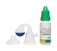Ynnhik Kit di controllo delle gocce di CO2, kit per acquari di CO2, tester di gocce portatile con soluzione di prova di CO2 da 15 ml, preciso di CO2 per acquari, diffusore di CO2, monitor CO2