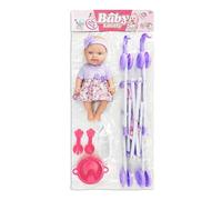 Ynnhik Set Passeggino Per Bambole Compatto E Pieghevole, Include Seggiolone