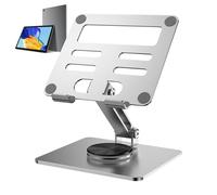 Ynnhik Soporte Tablet Ajustable - Base Escritorio Giratoria 360 Grados, Montura Plegable Antideslizante | Holder Portátil Aluminio Para Oficina Hogar Cine Juegos Trabajo