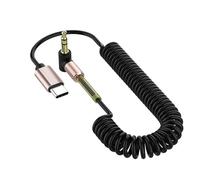 Ynnhik Type Adapter - Retractable USB Aux Headphone Cord, Car Audio Cable, Compact Male Jack Converter | Reliable Type Audio Extension for Devices Tablet Laptop Car Use Men Wom