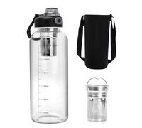 YNNHUDEEP Borraccia 1.5 Litro,Borraccia in vetro con colino da tè, Serratura Sicura, con custodia, con colino, Senza BPA, ideale per gli amanti del tè,Ideale per Sport e Palestra