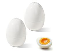 YNNHUDEEP Cuociuova per microonde, 2 uova, compatto, per 1-2 uova, perfetto per uova sode, medie, dure, facile da usare, lavabile in lavastoviglie, per colazione, ufficio, viaggi, bianco