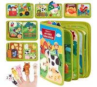 YNNHUDEEP Quiet Book a partire da 1 anno - 20 in 1 Busy Board con tema fattoria, libro in feltro morbido per l'educazione precoce, regalo per bambini (1-5 anni)