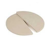 YNNI KAMADO TQHMPS38 - Coppia di pietre per pizza a mezza luna extra spesse e alte temperature, per barbecue, 38 cm, TQHMPS38