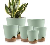 YNNICO Vasi per piante da interni da 21,7/16,5/15/13,5 cm, con fori di drenaggio e piattini, vasi da fiori in plastica, vaso per piante da interno ed esterno