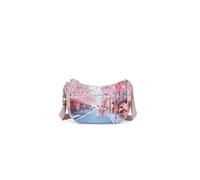 YNOT Borsa a Tracolla Mezzaluna YES628S6, Tokyo Sakura, PVC, 36 x 22 x 12 cm, con Cerniera, Stile Casual