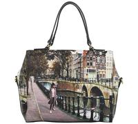 YNot borsa boston bag con tracolla stampa AMSTERDAM BRIDGE linea Yesbag YES702F6