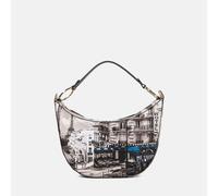Ynot? Borsa Tracolla Mezzaluna Yes Bag Stampa Città Petrol Paris