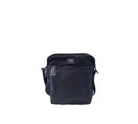 YNOT Borsello Trasversale Uomo, Nero, 22x26x2 cm, 2 Comparti con Zip, Tracolla Regolabile, Tessuto Logato, Modello VOY-013