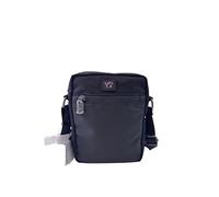 YNOT Borsello Trasversale Uomo, Nero, Tessuto, 16 x 21 x 2 cm, con Tracolla Regolabile, 1 Comparto, 2 Tasche con Zip, Elegante