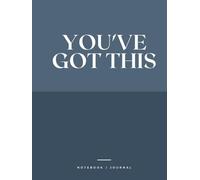 YNOT Lined Journal Notebook, Hardcover, 130 pages, 8.5X11, You've Got This - Self Help, Motivation
