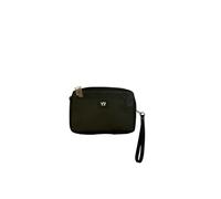 YNOT WHY NOT Pochette con Doppio Scomparto, 16,5x22,5x4 cm, con Tasca Frontale e Posteriore (Nero)