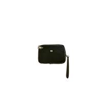 YNOT WHY NOT Pochette con Doppio Scomparto, 16,5x22,5x4 cm, con Tasca Frontale e Posteriore (Nero e Grigio)