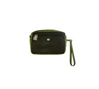 YNOT WHY NOT Pochette con Doppio Scomparto, 16,5x22,5x4 cm, con Tasca Frontale e Posteriore (Verde e Nero)