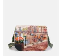 YNot Ynot? Yes Bag Borsa A Tracolla Con 2 Compartimenti Stampa Città Amsterdam Windmill Postina da donna