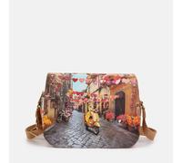 YNot Ynot? Yes Bag Borsa A Tracolla Con 2 Compartimenti Stampa Città Napoli Core Postina da donna