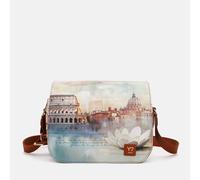 YNot Ynot? Yes Bag Borsa A Tracolla Con 2 Compartimenti Stampa Città Rome Lotus Postina da donna