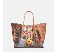 YNot Ynot? Yes Bag Borsa Shopping Medium Stampa Città Napoli Core da donna