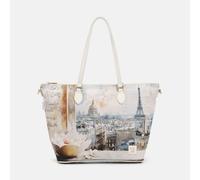 YNot Ynot? Yes Bag Borsa Shopping Medium Stampa Città Paris Dream da donna