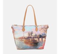 YNot Ynot? Yes Bag Borsa Shopping Medium Stampa Città Paris Seine da donna