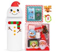 YNOUYRS Astuccio 2 in 1 in silicone - Kawaii Cancelleria di Natale, Chiusura Lampo in Silicone, Astuccio per Penne, chiusura lampo, forniture scolastiche, ragazze ragazzi (Pupazzo di Neve)