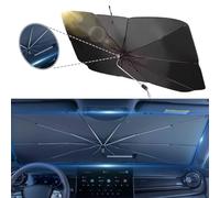 YNP Ombrello Parasole Auto Parabrezza Interno Anteriore - Modello 2024 con Manico pieghevole - Accessori Auto Protezione Raggi UV - parasole per auto 135x70 CM