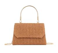 Ynport Crefreak Borsa Donna in Paglia Intrecciata con Manico e Tra colla - Borsa Boho Chic per Estate, Spiaggia, Vacanze e Look Casual