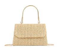 Ynport Crefreak Borsa Donna in Paglia Intrecciata con Manico e Tra colla - Borsa Boho Chic per Estate, Spiaggia, Vacanze e Look Casual