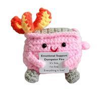 YNPQTDS Bambola All'uncinetto Con Design Cestino Con Fiamme,Bambola all'Uncinetto Stile Cartoon | Decorazione Cartoon Fatto a Mano per Mamma San Natale Amico Pasqua Insegnante Compleanno Casa