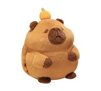 YNPQTDS Cuscino in peluche Capybara, peluche Capybara - Giocattoli Capybara abbracci morbidi con cappello arancione,Novità adorabile in peluche Capybara con tasche per le mani per letto, divano,