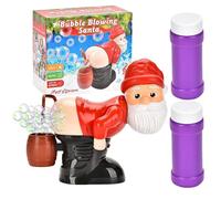 YNPQTDS Divertente Macchina Di Bolle Di Natale, Soffiatore Di Bolle di Babbo Natale, Soffiatore Divertente Pet Bolla Soffiatore Di Bolle Di Scopa di Babbo Natale con Luce E Musica, con Liquido A Bolla