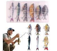 YNPQTDS Esca da pesca robotica per acqua dolce - Esca per trota luccioperca - Realistica esca da nuoto multiparte per corpi idrici come il bacino marino stagno fiume e pesci come trota pesce gatto