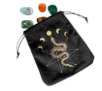 YNPQTDS Porta carte dei tarocchi, borsa in velluto resistente per tarocchi, riutilizzabile, Nero , snake, Unisex