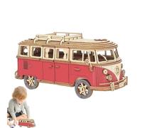 YNPQTDS Puzzle Di Autobus in Legno, Kit Modello Di Autobus Retro, Puzzle di Legno Londra Torre Bus, Jigsaw Puzzle Modello di Legno Da Costruire Modellismo, Bus di Legno Puzzle, Puzzle di Legno Di