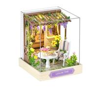 YNPQTDS Set da costruzione in miniatura | puzzle in legno con luce decorativa per casa delle bambole | per soggiorno, camera da, tavolo, cucina, ufficio, bar, interni, Natale, compleanno