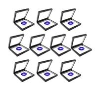 YNPQTDS Vetrina per monete | 10 pezzi badge vetrina - Display 3D Floating Frame Display supporto per gioielli, medaglioni, monete da sfida