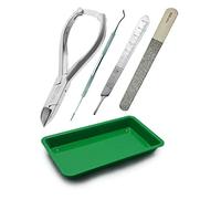 YNR Set di 5 strumenti per podologia, kit di strumenti per chiropodisti con pinza per unghie, lima nera, cassettiera diamantata e manico a lama bisturi per cura della podologia, grado ospedaliero