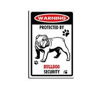 YNRBGDFR Cartello di avvertimento in metallo con bulldog, cartello in metallo e alluminio per cani, decorazione da parete per esterni, decorazione per la casa, 20,3 x 30,5 cm