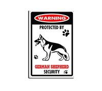 YNRBGDFR - Targa in metallo con scritta in lingua inglese "German Shepherd Warning Dog", in alluminio, decorazione per esterni, decorazione da parete, cortile, decorazione per la casa, 20,3 x 30,5 cm