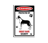 YNRBGDFR Targa in metallo con scritta in lingua inglese "Great Dane", segnale di avvertimento per cani in alluminio, decorazione da parete per esterni, decorazione per la casa, 20,3 x 30,5 cm, targa
