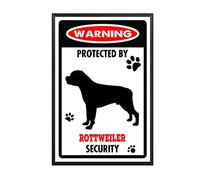 YNRBGDFR Targa in metallo con scritta in lingua inglese "Rottweiler" (lingua italiana non garantita), cartello di avvertimento per cani in alluminio, decorazione da parete per esterni, decorazione per