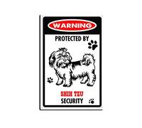 YNRBGDFR Targa in metallo con scritta Shih Tzu, segnale di avvertimento, cane di avvertimento, in alluminio, decorazione da parete per esterni, decorazione per la casa, 20,3 x 30,5 cm