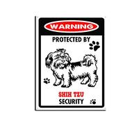 YNRBGDFR Targa in metallo con scritta Shih Tzu, segnale di avvertimento, cane di avvertimento, in alluminio, decorazione da parete per esterni, decorazione per la casa, 30,5 x 40,6 cm