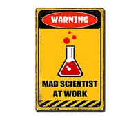 YNRBGDFR Targa in metallo retrò con scritta in lingua inglese "Warning", divertente cartello decorativo vintage per la casa o per esterni, 20,3 x 30,5 cm