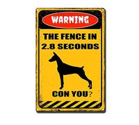 YNRBGDFR Targa in metallo retrò con scritta in lingua inglese "Warning Tin Sign - The Fence in 2.8 Seconds Con You", 20,3 x 30,5 cm