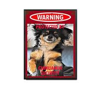YNRBGDFR Targhe in latta per decorazione porta d'ingresso, questo cartello per proprietari di cani ingresso o recinzione avviso protetto da Chihuahua Security