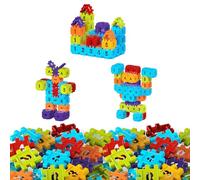 YNYCIPZ Cubi e piramidi componibili Prima Infanzia,Blocchi da Costruzione per Fiocchi di Neve per Bambini, Giocattoli ad Incastro (100 Pezzi, Colori dell'arcobaleno)