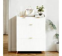 YNYHTER Scarpiera ingresso, mobile, scarpiera con 2 ante, scarpiere, con 2 cassetti, scarpiere stretto corridoio, colore: bianco, 80 x 24 x 110 cm