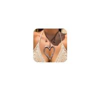 YNZGYBY Y2k - Collana con ciondolo a forma di cuore grande, stile occidentale, per donne, cowgirl, vintage, hippie, vuoto, dichiarazione d'amore, collane girocollo alla moda anni '70 '80, Large